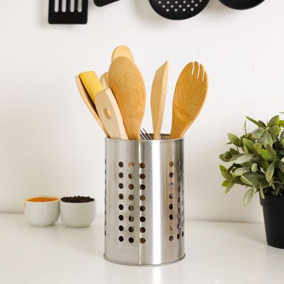 Cutlery Holder, Premium Quality Stainless Steel | RF10247 | Storage for Countertop Organizer | Cooking Utensil Crock for Kitchen Organization & Storage and Flatware Caddy