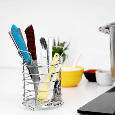 Kitchen Utensil Holder, Steel Cutlery Utensil Holder, RF5009 | Comfortable Grip Legs | Ideal to Hold Utensils like Chopsticks Spoons, Knife, Fork & More