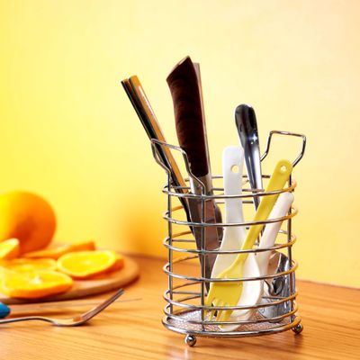 Kitchen Utensil Holder, Steel Cutlery Utensil Holder, RF5009 | Comfortable Grip Legs | Ideal to Hold Utensils like Chopsticks Spoons, Knife, Fork & More