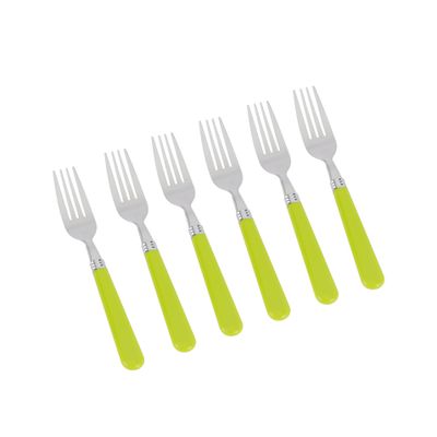 Royalford Stainless Steel Cutlery Set with Holder- RF12120/ 24 Pieces Spoons Set, Includes 6 Dinner Knives, 6 Forks, 6 Spoon, 6 Teaspoons/ Stylish and Light-Weight, 100% Food-Grade/ Stylish Plastic Handle, Suitable for Dining Table, Home and Restaurant, Kitchen Accessories/ Silver and green