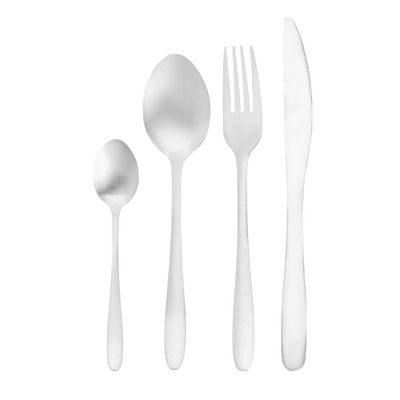 Royalford S S Supreme Cutlery Set- RF12443/ 16 Pieces Spoons Set, Includes 4 Table Knives, 4 Forks, 4 Tablespoons, 4 Teaspoons/ Stylish and Light-Weight, 100% Food-Grade/ Stylish Handle, Suitable for Dining Table, Home and Restaurant, Kitchen Accessories, Dishwasher Safe/ Silver