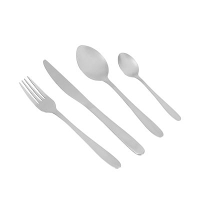 Royalford S S Supreme Cutlery Set- RF12443/ 16 Pieces Spoons Set, Includes 4 Table Knives, 4 Forks, 4 Tablespoons, 4 Teaspoons/ Stylish and Light-Weight, 100% Food-Grade/ Stylish Handle, Suitable for Dining Table, Home and Restaurant, Kitchen Accessories, Dishwasher Safe/ Silver