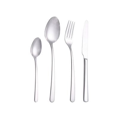 Royalford S S Prima Cutlery Set- RF12463/ 24 Pieces Spoons Set, Includes 6 Table Knives, 6 Forks, 6 Tablespoons, 6 Teaspoons/ Stylish and Light-Weight, 100% Food-Grade/ Stylish Handle, Suitable for Dining Table, Home and Restaurant, Kitchen Accessories, Dishwasher Safe/ Silver