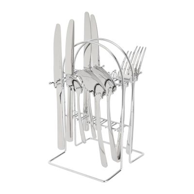 Royalford S S Prima Cutlery Set- RF12463/ 24 Pieces Spoons Set, Includes 6 Table Knives, 6 Forks, 6 Tablespoons, 6 Teaspoons/ Stylish and Light-Weight, 100% Food-Grade/ Stylish Handle, Suitable for Dining Table, Home and Restaurant, Kitchen Accessories, Dishwasher Safe/ Silver