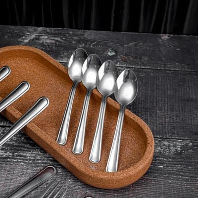 Royalford Cutlery Set- RF12591/ 16 Pieces Spoons Set, Includes 4 Table Knives, 4 Forks, 4 Tablespoons, 4 Teaspoons/ Stylish and Light-Weight, 100% Food-Grade/ Stylish Handle, Suitable for Dining Table, Home and Restaurant, Kitchen Accessories, Dishwasher Safe/ Silver