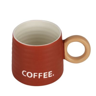 Royalford 385 ml (13 oz) New Bone Mug- RF12290/ Perfect for Hot and Cold Drinks/ Food-Grade, Non-Toxic and Safe to Use/ Stylish, Durable and Long-Lasting Design, Coffee Printed, Suitable for Gifting/ Red