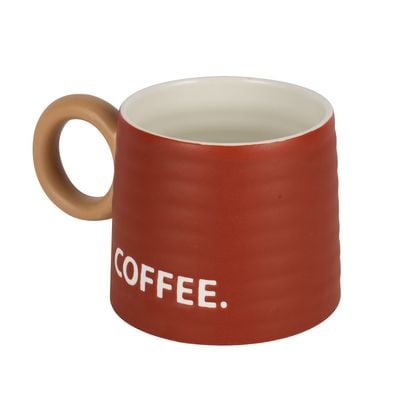 Royalford 385 ml (13 oz) New Bone Mug- RF12290/ Perfect for Hot and Cold Drinks/ Food-Grade, Non-Toxic and Safe to Use/ Stylish, Durable and Long-Lasting Design, Coffee Printed, Suitable for Gifting/ Red