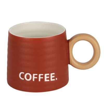 Royalford 385 ml (13 oz) New Bone Mug- RF12290/ Perfect for Hot and Cold Drinks/ Food-Grade, Non-Toxic and Safe to Use/ Stylish, Durable and Long-Lasting Design, Coffee Printed, Suitable for Gifting/ Red