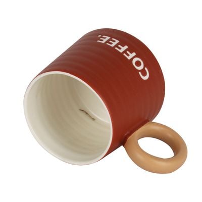 Royalford 385 ml (13 oz) New Bone Mug- RF12290/ Perfect for Hot and Cold Drinks/ Food-Grade, Non-Toxic and Safe to Use/ Stylish, Durable and Long-Lasting Design, Coffee Printed, Suitable for Gifting/ Red