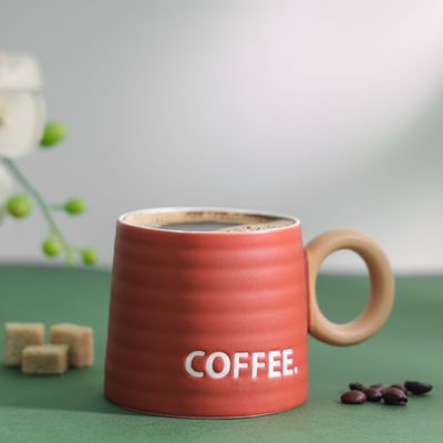 Royalford 385 ml (13 oz) New Bone Mug- RF12290/ Perfect for Hot and Cold Drinks/ Food-Grade, Non-Toxic and Safe to Use/ Stylish, Durable and Long-Lasting Design, Coffee Printed, Suitable for Gifting/ Red