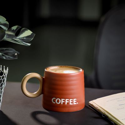 Royalford 385 ml (13 oz) New Bone Mug- RF12290/ Perfect for Hot and Cold Drinks/ Food-Grade, Non-Toxic and Safe to Use/ Stylish, Durable and Long-Lasting Design, Coffee Printed, Suitable for Gifting/ Red