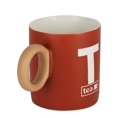 Royalford 415 ml (14 oz) New Bone Mug- RF12289/ Perfect for Hot and Cold Drinks/ Food-Grade, Non-Toxic and Safe to Use/ Stylish, Durable and Long-Lasting Design, Tea Printed, Suitable for Gifting/ Red