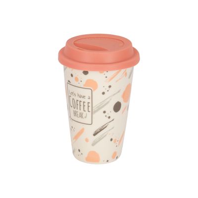 Royalford 385 ml (13 oz) New Bone Mug with Lid- RF12297/ Perfect for Hot and Cold Drinks/ Food-Grade, Non-Toxic and Safe to Use/ Stylish, Durable and Long-Lasting Design, Quote Printed, Suitable for Gifting/ Pink and White