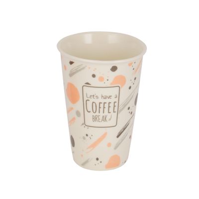 Royalford 385 ml (13 oz) New Bone Mug with Lid- RF12297/ Perfect for Hot and Cold Drinks/ Food-Grade, Non-Toxic and Safe to Use/ Stylish, Durable and Long-Lasting Design, Quote Printed, Suitable for Gifting/ Pink and White