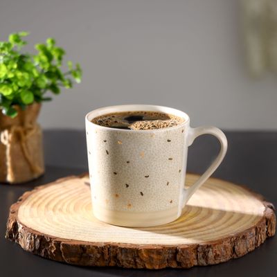 Royalford 414 ml (14 oz) New Bone Mug- RF12287/ Perfect for Hot and Cold Drinks/ Food-Grade, Non-Toxic and Safe to Use/ Stylish, Durable and Long-Lasting Design, Modern Print, Suitable for Gifting/ White