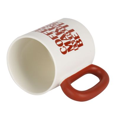 Royalford 355 ml (12 oz) New Bone Mug- RF12288/ Perfect for Hot and Cold Drinks/ Food-Grade, Non-Toxic and Safe to Use/ Stylish, Durable and Long-Lasting Design, Quote Printed, Suitable for Gifting/ White and red