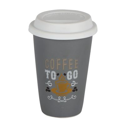 Royalford 385 ml (13 oz) New Bone Mug with Lid- RF12298/ Perfect for Hot and Cold Drinks/ Food-Grade, Non-Toxic and Safe to Use/ Stylish, Durable and Long-Lasting Design, Quote Printed, Suitable for Gifting/ Grey