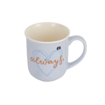 Royalford 415 ml (14 oz) New Bone Mug with Lid- RF12291/ Perfect for Hot and Cold Drinks/ Food-Grade, Non-Toxic and Safe to Use/ Stylish, Durable and Long-Lasting Design, Quote Printed, Valentine's Day Gift Ideas, Suitable for Gifting/ Green