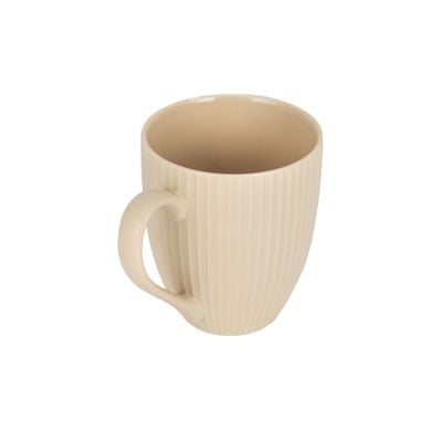 Royalford 414 ml (14 oz) New Bone Mug- RF12286/ Perfect for Hot and Cold Drinks/ Food-Grade, Non-Toxic and Safe to Use/ Stylish, Durable and Long-Lasting Design, Embossed, Modern Print, Suitable for Gifting/ White