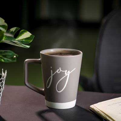 Royalford 435 ml (14.7 oz) New Bone Mug- RF12293/ Perfect for Hot and Cold Drinks/ Food-Grade, Non-Toxic and Safe to Use/ Stylish, Durable and Long-Lasting Design, Quote Printed, Suitable for Gifting/ Grey