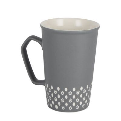 Royalford 414 ml (14 oz) New Bone Mug- RF12285/ Perfect for Hot and Cold Drinks/ Food-Grade, Non-Toxic and Safe to Use/ Stylish, Durable and Long-Lasting Design, It's Always Coffee Time Quote Printed, Suitable for Gifting/ Grey