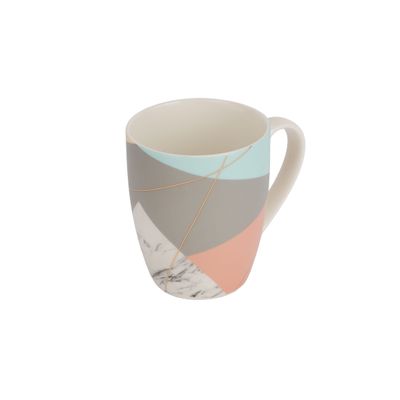 Royalford 385 ml (13 oz) New Bone Mug- RF12295/ Perfect for Hot and Cold Drinks/ Food-Grade, Non-Toxic and Safe to Use/ Stylish, Durable and Long-Lasting Design, Modern Abstract Print, Suitable for Gifting/ Multicolor