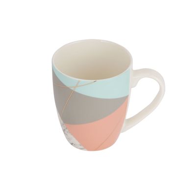 Royalford 385 ml (13 oz) New Bone Mug- RF12295/ Perfect for Hot and Cold Drinks/ Food-Grade, Non-Toxic and Safe to Use/ Stylish, Durable and Long-Lasting Design, Modern Abstract Print, Suitable for Gifting/ Multicolor