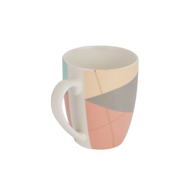 Royalford 385 ml (13 oz) New Bone Mug- RF12295/ Perfect for Hot and Cold Drinks/ Food-Grade, Non-Toxic and Safe to Use/ Stylish, Durable and Long-Lasting Design, Modern Abstract Print, Suitable for Gifting/ Multicolor