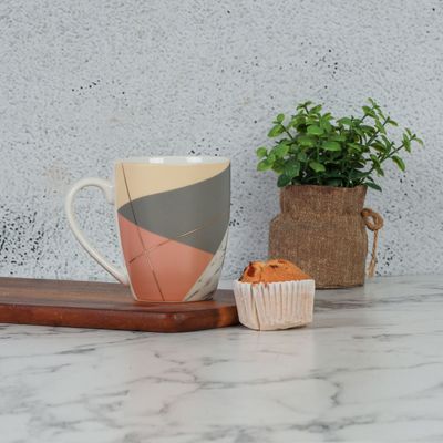 Royalford 385 ml (13 oz) New Bone Mug- RF12295/ Perfect for Hot and Cold Drinks/ Food-Grade, Non-Toxic and Safe to Use/ Stylish, Durable and Long-Lasting Design, Modern Abstract Print, Suitable for Gifting/ Multicolor