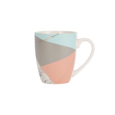 Royalford 385 ml (13 oz) New Bone Mug- RF12295/ Perfect for Hot and Cold Drinks/ Food-Grade, Non-Toxic and Safe to Use/ Stylish, Durable and Long-Lasting Design, Modern Abstract Print, Suitable for Gifting/ Multicolor