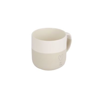 Royalford 405 ml (13.7 oz) New Bone Mug- RF12294/ Perfect for Hot and Cold Drinks/ Food-Grade, Non-Toxic and Safe to Use/ Stylish, Durable and Long-Lasting Design, Hello New Day Printed, Suitable for Gifting/ White and Grey