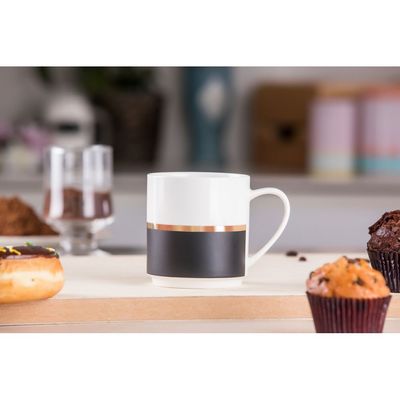 Royalford 355 ml New Bone China Coffee & Tea Mug | RF9369 | Large Coffee & Tea Mug, Traditional Extra Large Tea Mug, Thick Wall Small Portable Mug |Comfortable Handle | Ideal for Hot & Cold Drinks