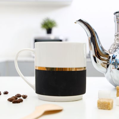 Royalford 355 ml New Bone China Coffee & Tea Mug | RF9369 | Large Coffee & Tea Mug, Traditional Extra Large Tea Mug, Thick Wall Small Portable Mug |Comfortable Handle | Ideal for Hot & Cold Drinks