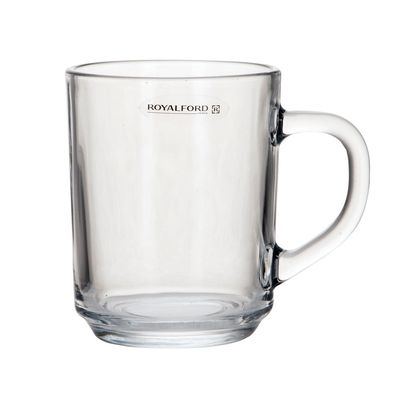 Royalford RF9971 3 Pcs Glass Tumbler with Handle | 210 ML | Large Coffee Mug, Durable, Safe & Lightweight Material | Thick Wall, Lead Free | Dishwasher Safe | Ideal for Hot & Cold Drinks