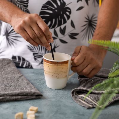 Royalford 400 ml Melamineware Mug- RF12381/ Perfect for Hot and Cold Drinks/ Food-Grade, Non-Toxic and Safe to Use/ Stylish, Durable and Long-Lasting Design, Dishwasher-Safe, Perfect for Gifting/ Brown