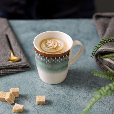 Royalford 400 ml Melamineware Mug- RF12386/ Perfect for Hot and Cold Drinks/ Food-Grade, Non-Toxic and Safe to Use/ Stylish, Durable and Long-Lasting Design, Dishwasher-Safe, Perfect for Gifting/ Blue and White