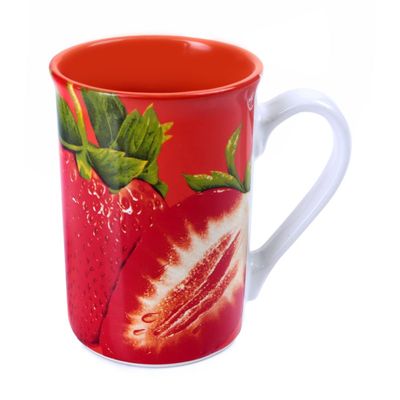 Royalford RF2918-FB 300ml Reusable Fruit Decal Mug - Large Coffee & Tea Mug, Traditional Extra Large Tea Mug, Thick Wall Small Portable Mug | Ideal for Hot & Cold Drinks