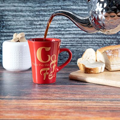 Royalford RF2964 325ml Porcelain Coffee Mug - Large Coffee & Tea Mug, Comfortable High Grip Handle with Broad Mouth, Thick Wall Small Portable Mug | Ideal for Tea Coffee Cappuccino Latte & More