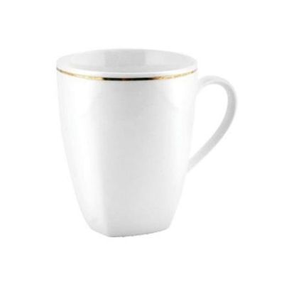 Royalford RF6686 14Oz Bone Wave Square Coffee Mug - Large Coffee & Tea Mug, Traditional Extra Large Tea Mug, Thick Wall Small Portable Mug |Comfortable Handle | Ideal for Hot & Cold Drinks