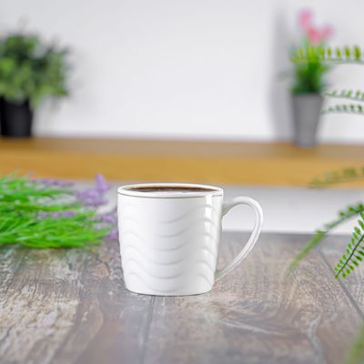 Royalford RF6684 12Oz Bone Wave Coffee Mug - Large Coffee & Tea Mug, Traditional Extra Large Tea Mug, Thick Wall Small Portable Mug | Comfortable Handle | Ideal for Hot & Cold Drinks