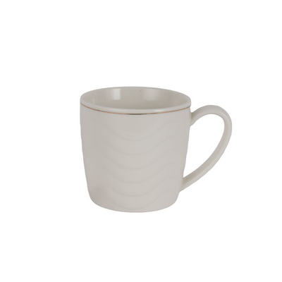 Royalford RF6684 12Oz Bone Wave Coffee Mug - Large Coffee & Tea Mug, Traditional Extra Large Tea Mug, Thick Wall Small Portable Mug | Comfortable Handle | Ideal for Hot & Cold Drinks