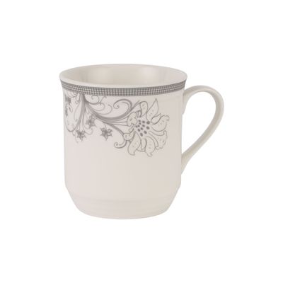 Royalford RF6687 13Oz Ceramic Bone Wave Coffee Mug - Large Coffee & Tea Mug, Traditional Extra Large Tea Mug, Thick Wall Small Portable Mug | Curved Loop Handle | Ideal for Hot & Cold Drinks