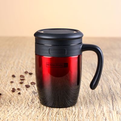 Royalford Vacuum Mug, 450ml Double Wall Stainless Steel Mug, RF10181 | SS 304 Inner Pot | Preserves Flavour & Freshness | Portable & Leak-Resistant Flask with Lid for Travel, Home, Picnic