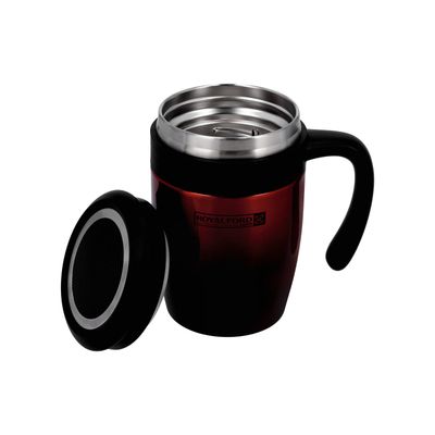 Royalford Vacuum Mug, 450ml Double Wall Stainless Steel Mug, RF10181 | SS 304 Inner Pot | Preserves Flavour & Freshness | Portable & Leak-Resistant Flask with Lid for Travel, Home, Picnic