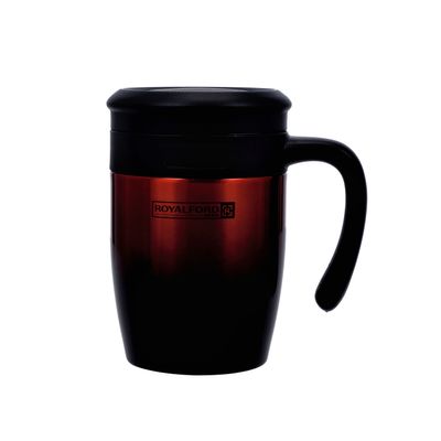 Royalford Vacuum Mug, 450ml Double Wall Stainless Steel Mug, RF10181 | SS 304 Inner Pot | Preserves Flavour & Freshness | Portable & Leak-Resistant Flask with Lid for Travel, Home, Picnic