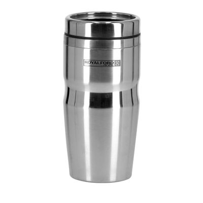 Royalford RF9817 480ml Travel Double Wall Mug - Coffee Mug Tumbler with Handle & Compact Lid For Travel Friendly |Portable Inner Stainless Steel Wall Leak-proof Lid BPA Free Reusable & Hot/Cold Drinkware