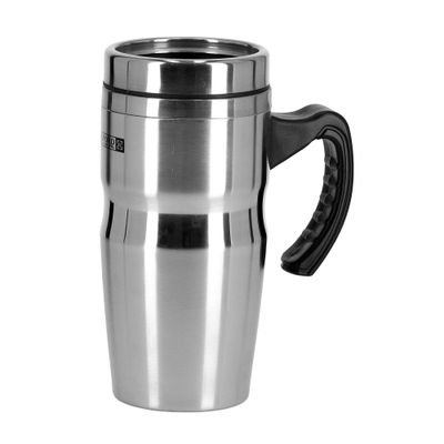 Royalford RF9817 480ml Travel Double Wall Mug - Coffee Mug Tumbler with Handle & Compact Lid For Travel Friendly |Portable Inner Stainless Steel Wall Leak-proof Lid BPA Free Reusable & Hot/Cold Drinkware