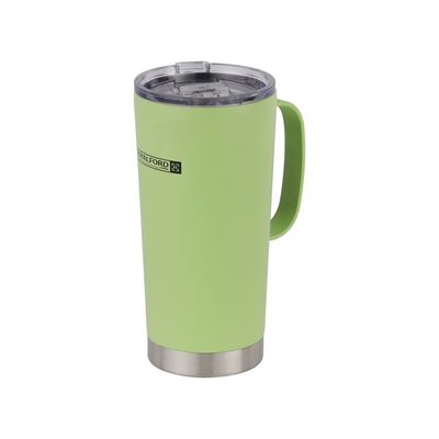 Royalford 600 ml Vacuum Mug- RF12328/ Double Wall Stainless Steel Body with Handle and Keeps Your Drinks Hot or Cold/ Leak-Proof and Portable Design/ Suitable for Indoor and Outdoor Use, at Home, Car, Office, Etc./ Green