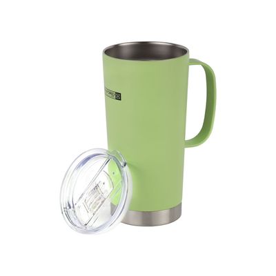 Royalford 600 ml Vacuum Mug- RF12328/ Double Wall Stainless Steel Body with Handle and Keeps Your Drinks Hot or Cold/ Leak-Proof and Portable Design/ Suitable for Indoor and Outdoor Use, at Home, Car, Office, Etc./ Green