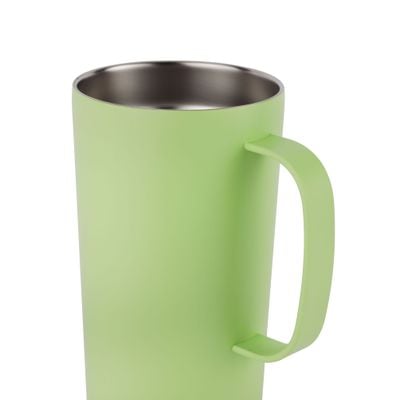 Royalford 600 ml Vacuum Mug- RF12328/ Double Wall Stainless Steel Body with Handle and Keeps Your Drinks Hot or Cold/ Leak-Proof and Portable Design/ Suitable for Indoor and Outdoor Use, at Home, Car, Office, Etc./ Green